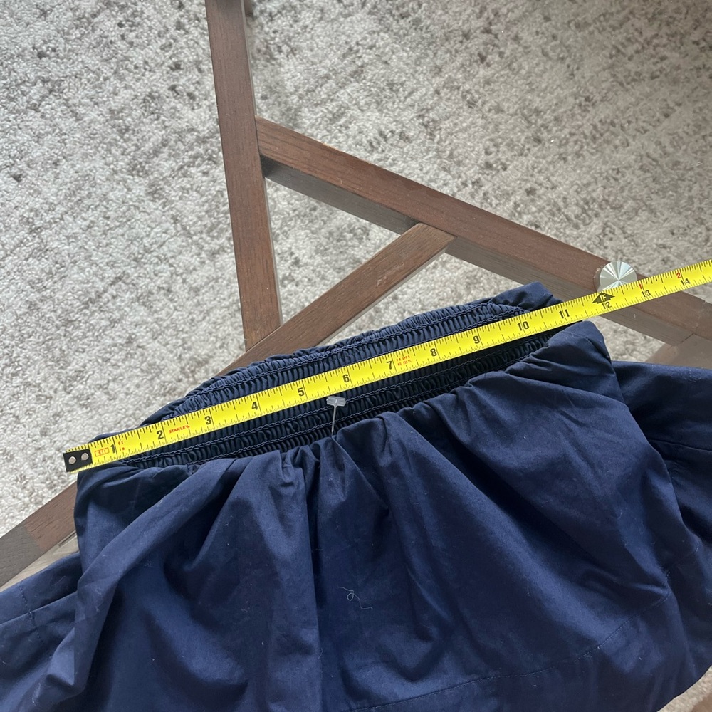 Aritzia Wilfred Bonaventure Navy Strapless Cropped Tube Top Blouse Size Small - Picture 4 of 9